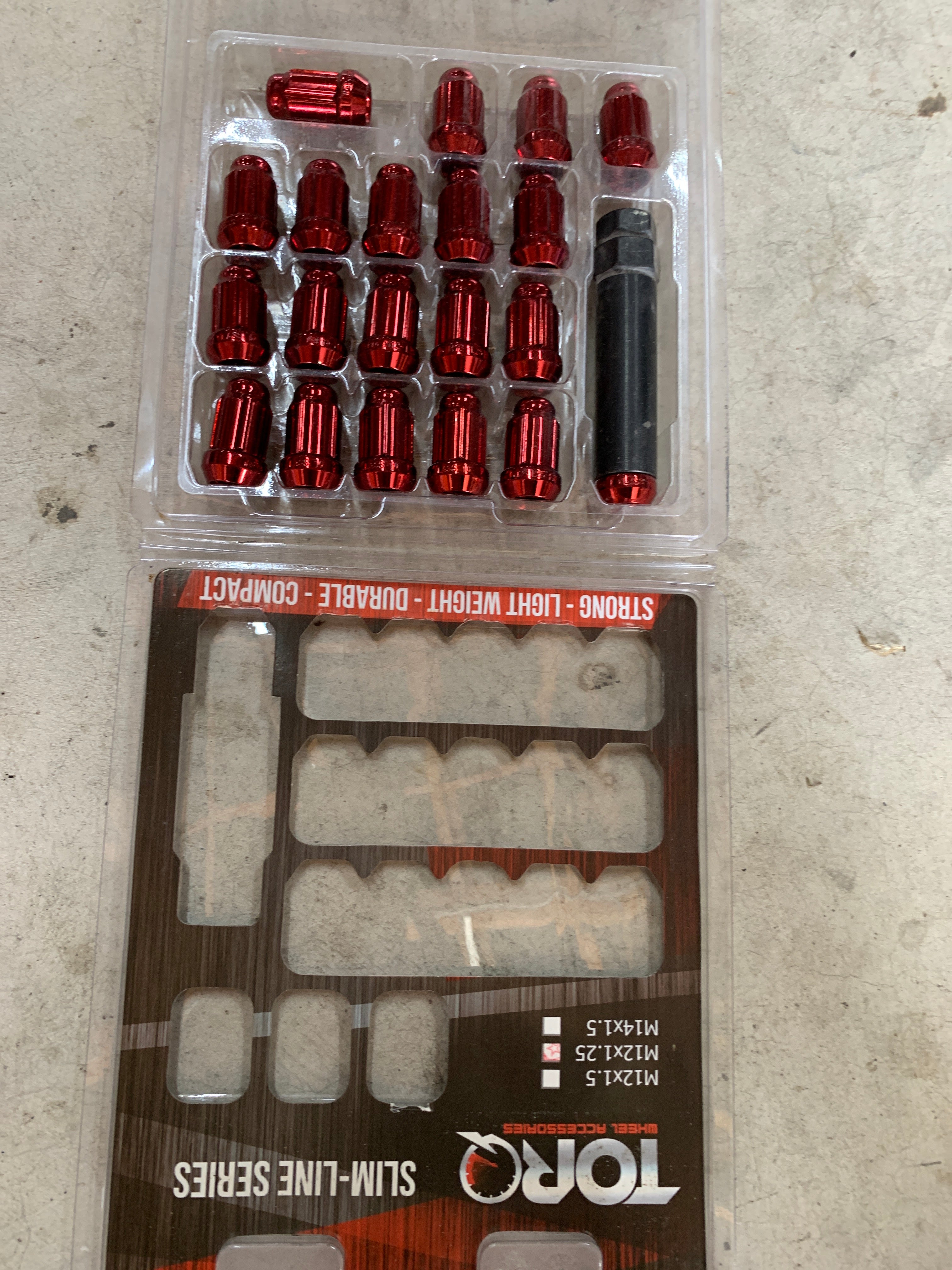 NEW Torq Slim Line Wheel Nuts - Red