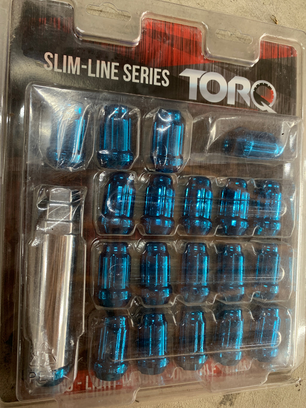 NEW Torq Slim Line Wheel Nuts - Electric Blue