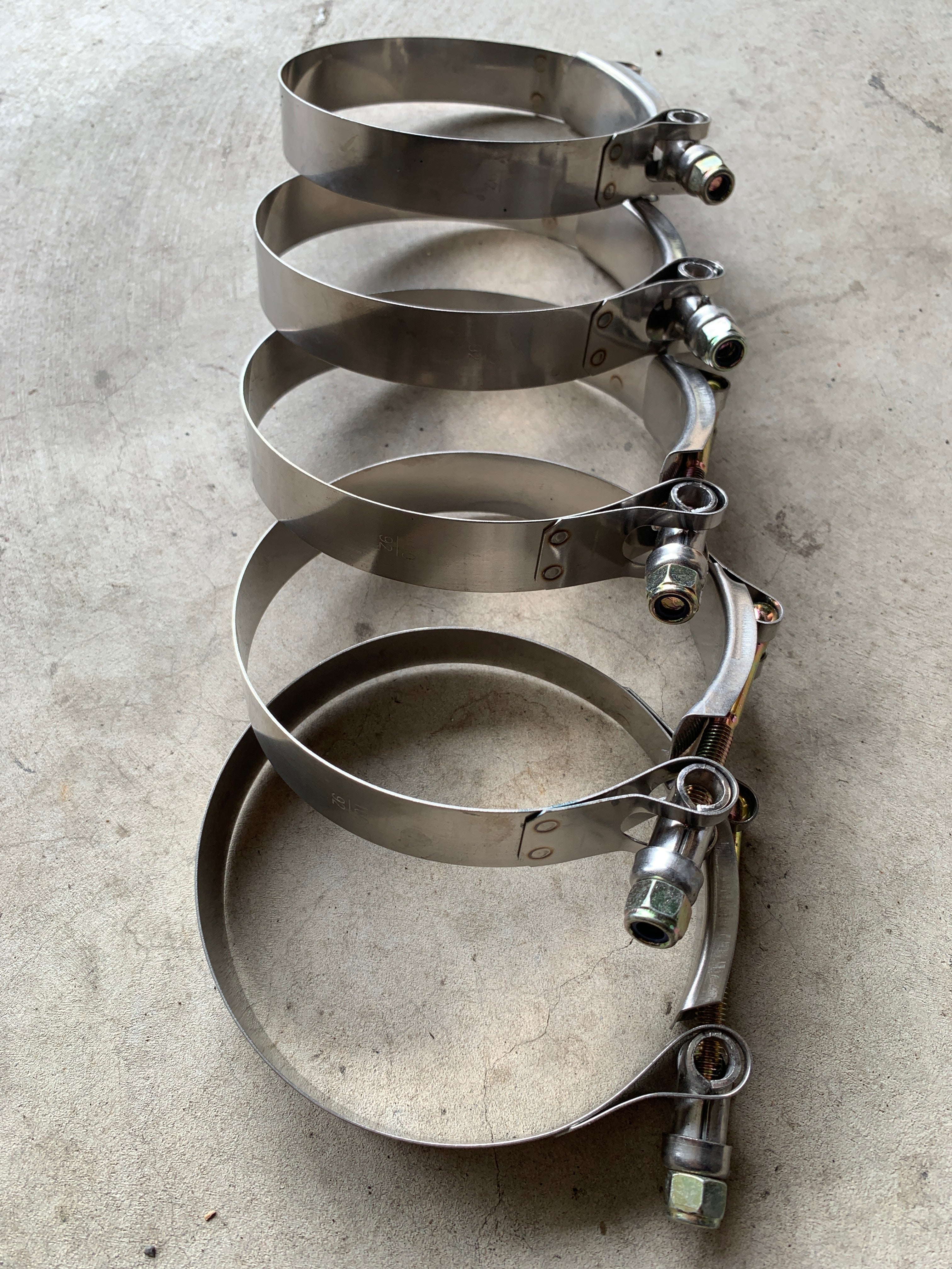 5x Hose T -Bolt Clamps 3.5" 92mm to 100mm