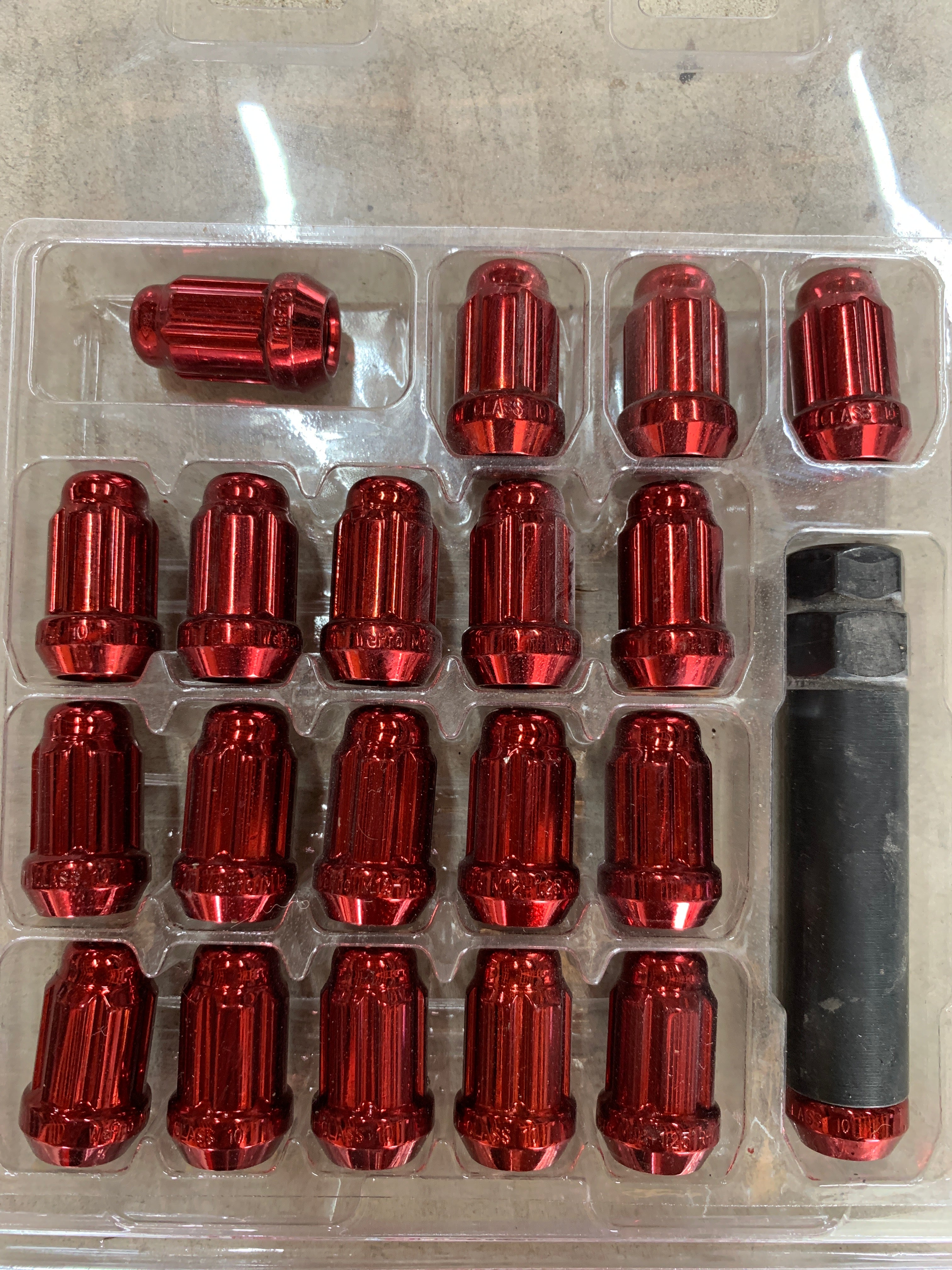 NEW Torq Slim Line Wheel Nuts - Red