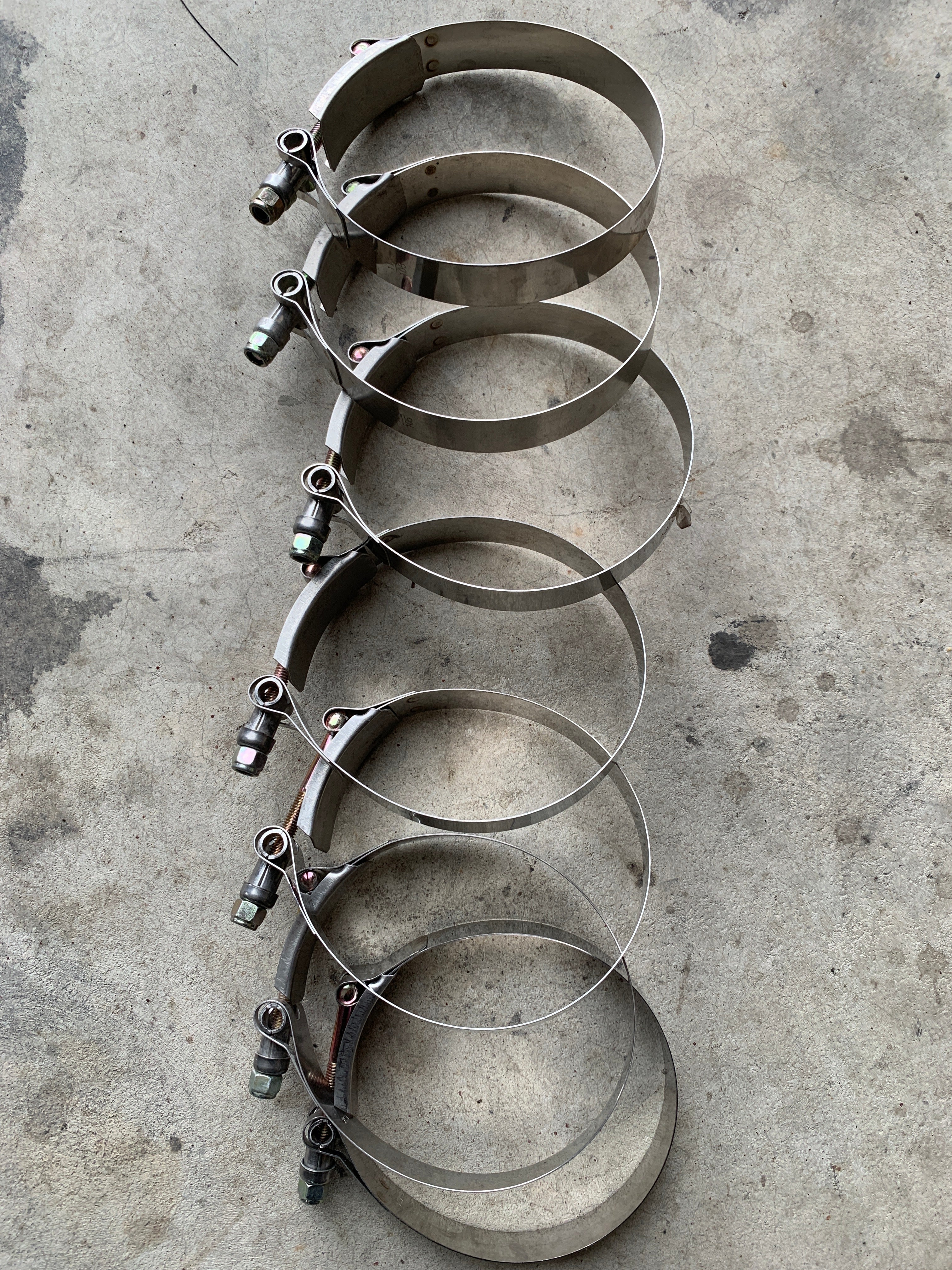 7x Hose T -Bolt Clamps 105-113mm