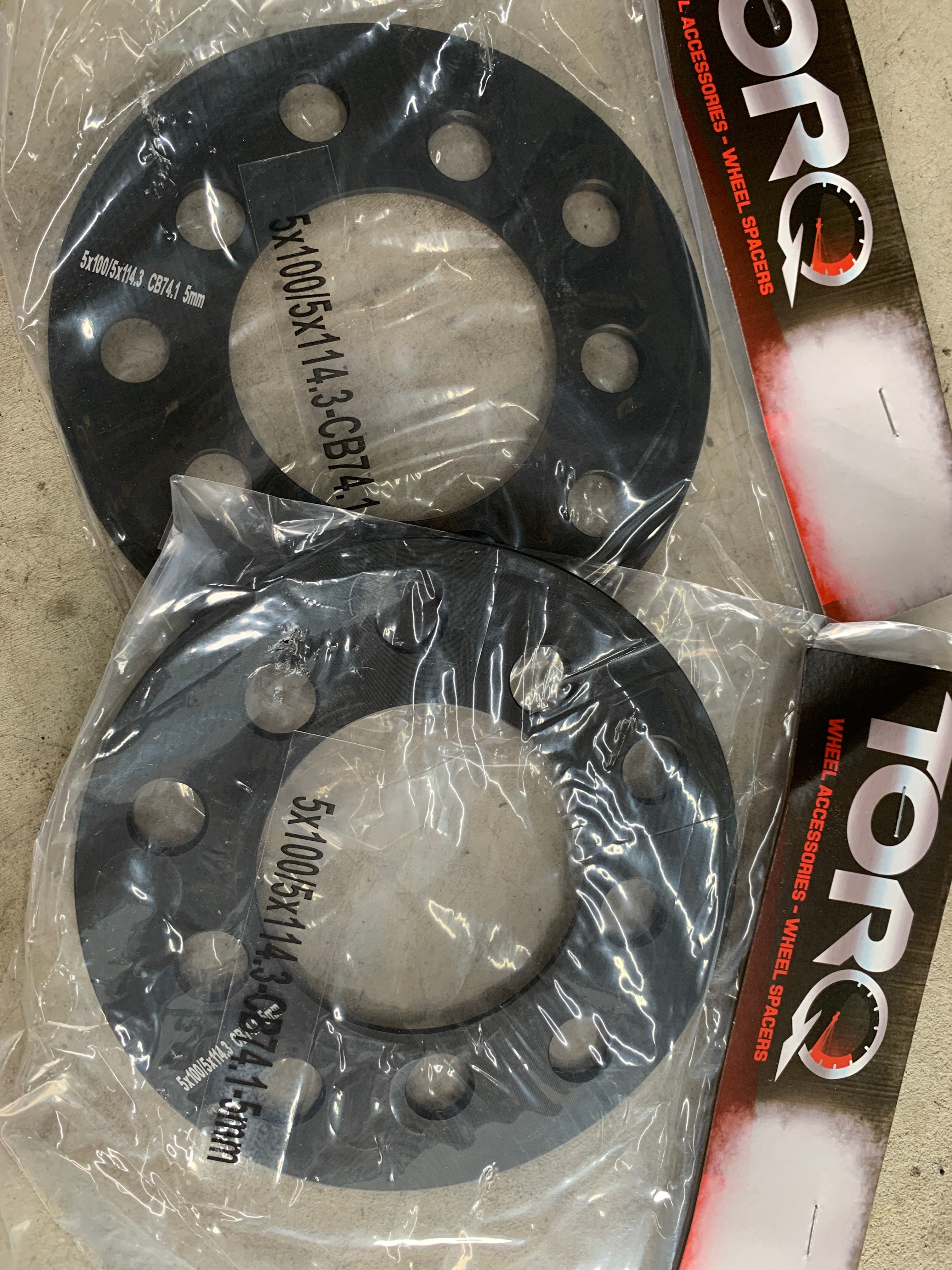 NEW Torq Slip on Spacers 5mm, 5x114.3