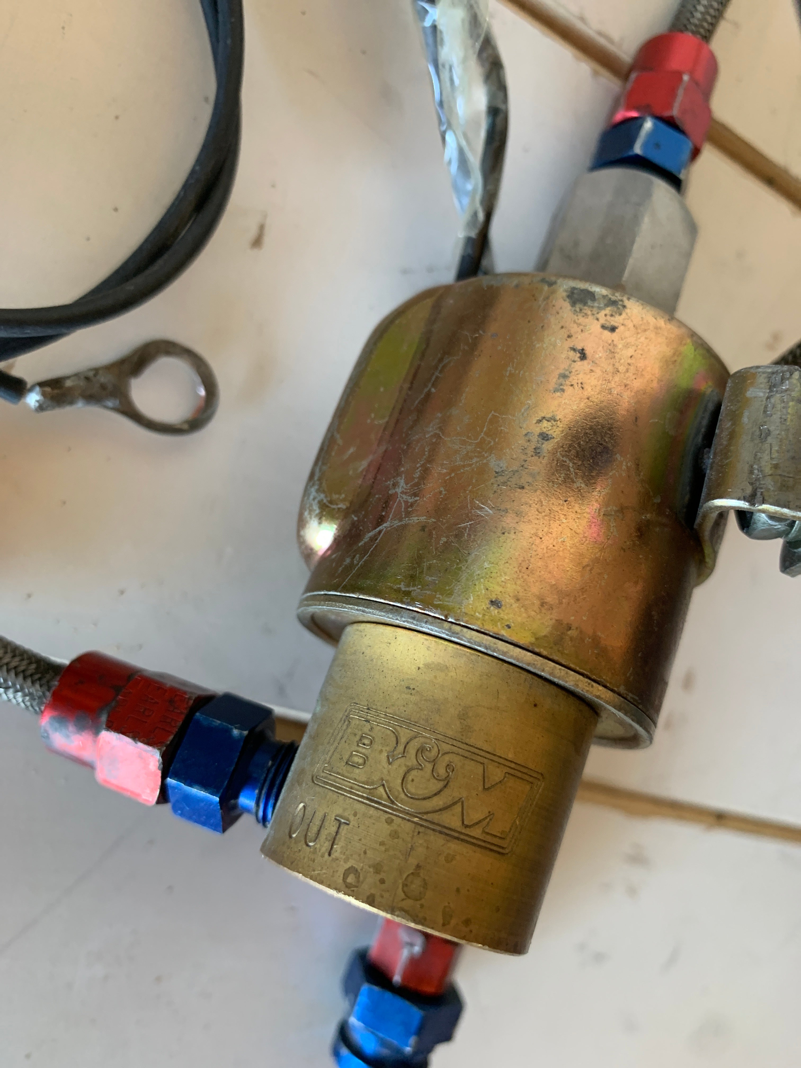 B&M Launch Control LINE LOCK Solenoid + braided lines