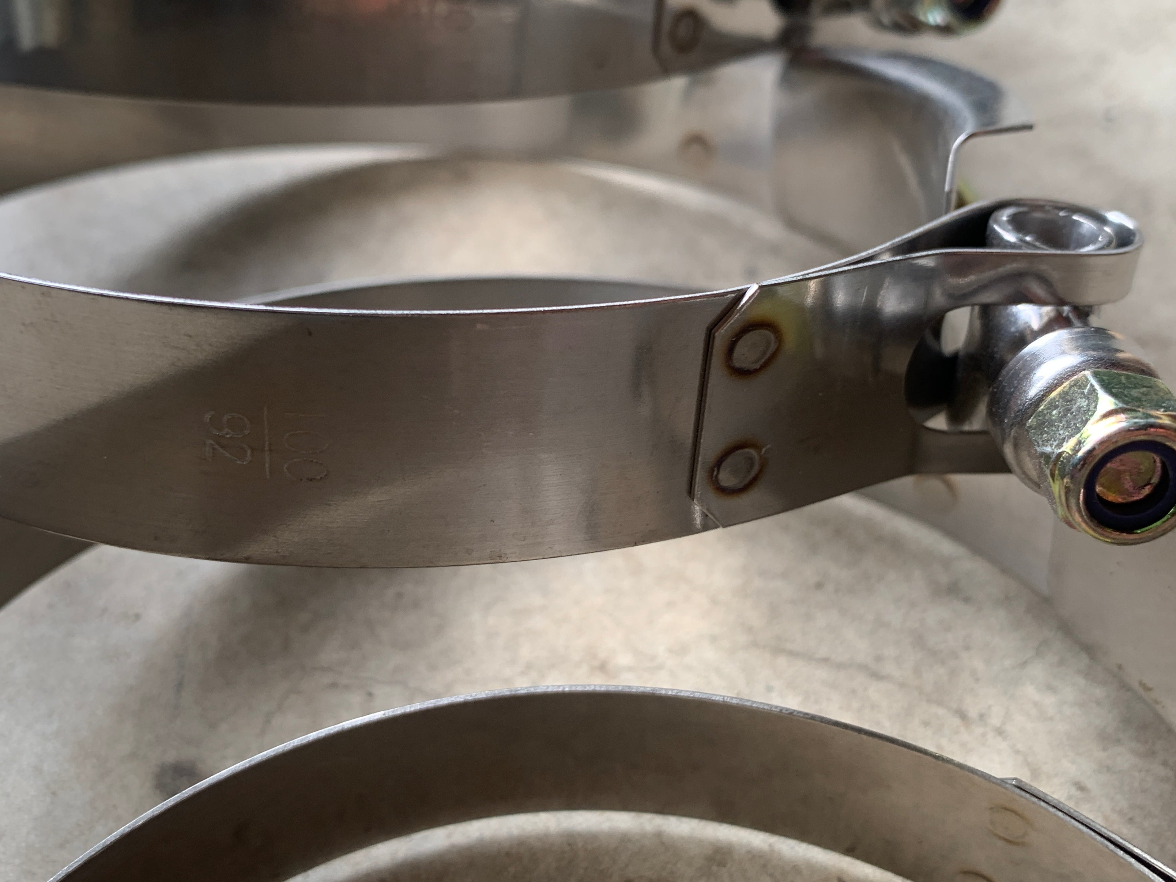 5x Hose T -Bolt Clamps 3.5" 92mm to 100mm