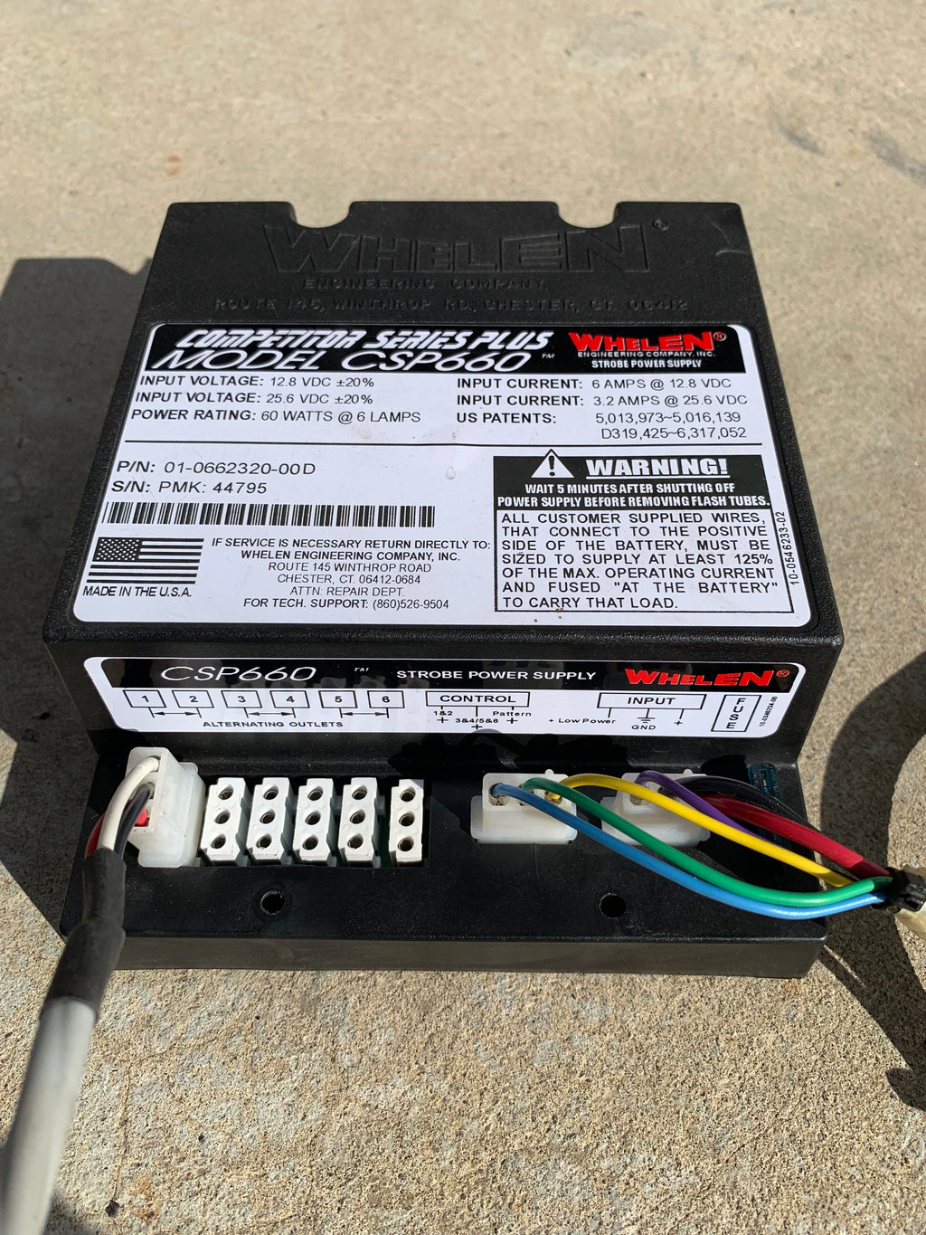 WHELEN 6 Lamp Strobe Light Power Supply w/loom