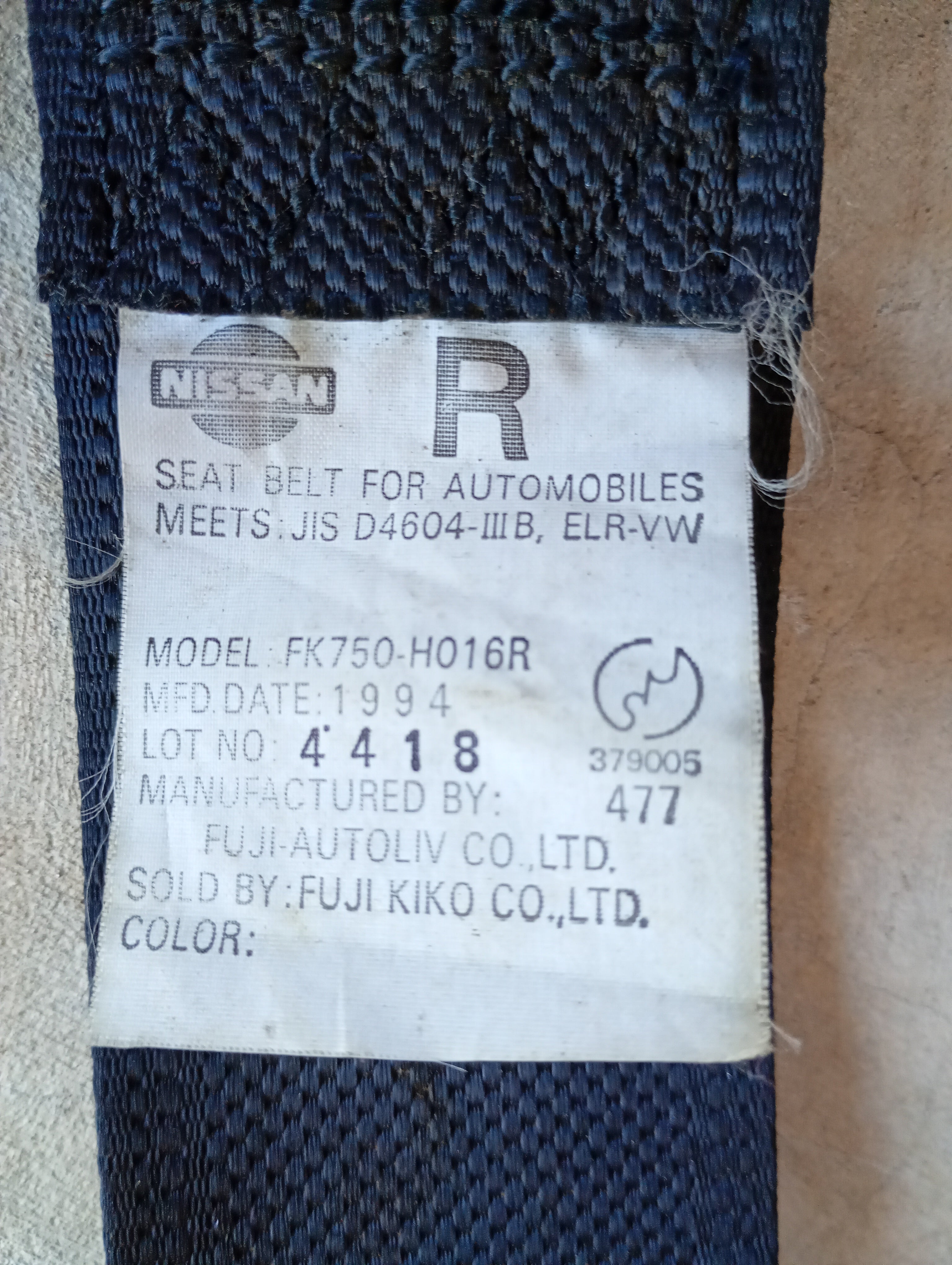 Rear Seat Belts, R32 GTR MFD1994